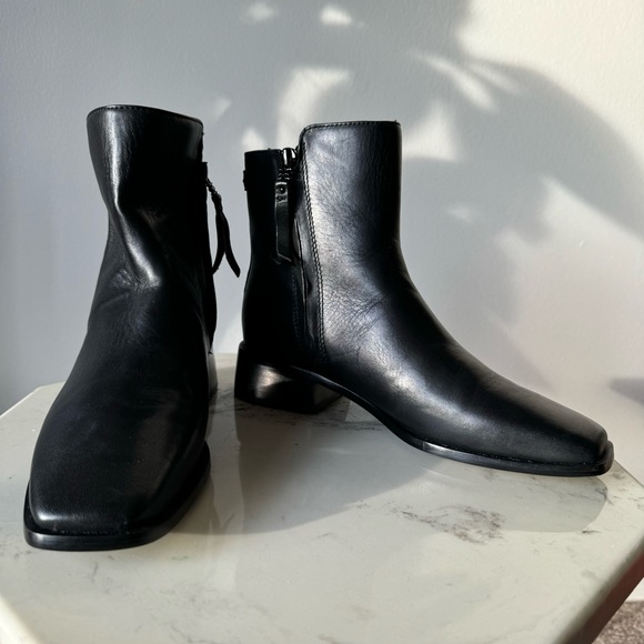 Sam Edelman Womens Thatcher Black Leather Square Toe Ankle Boots US 6.5 EUR 36.5 - Picture 4 of 8